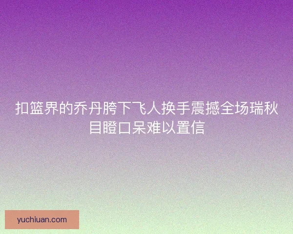 扣篮界的乔丹胯下飞人换手震撼全场瑞秋目瞪口呆难以置信